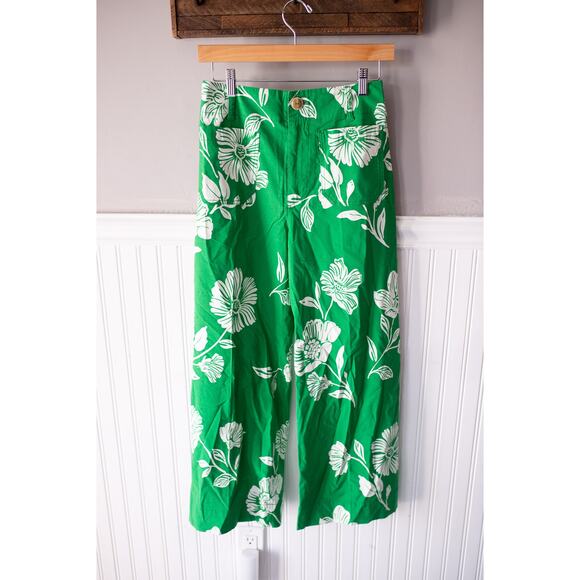 Anthropologie The Colette Cropped Wide-Leg Pants Magic Fabric Edition 29 Floral - Picture 2 of 4